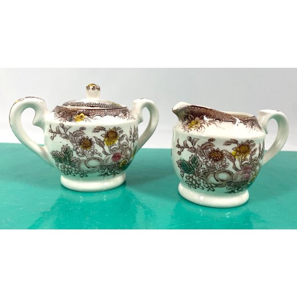Vintage sugar bowl creamer set, Japan ceramic vintage set, retro decor - Picture 7 of 9